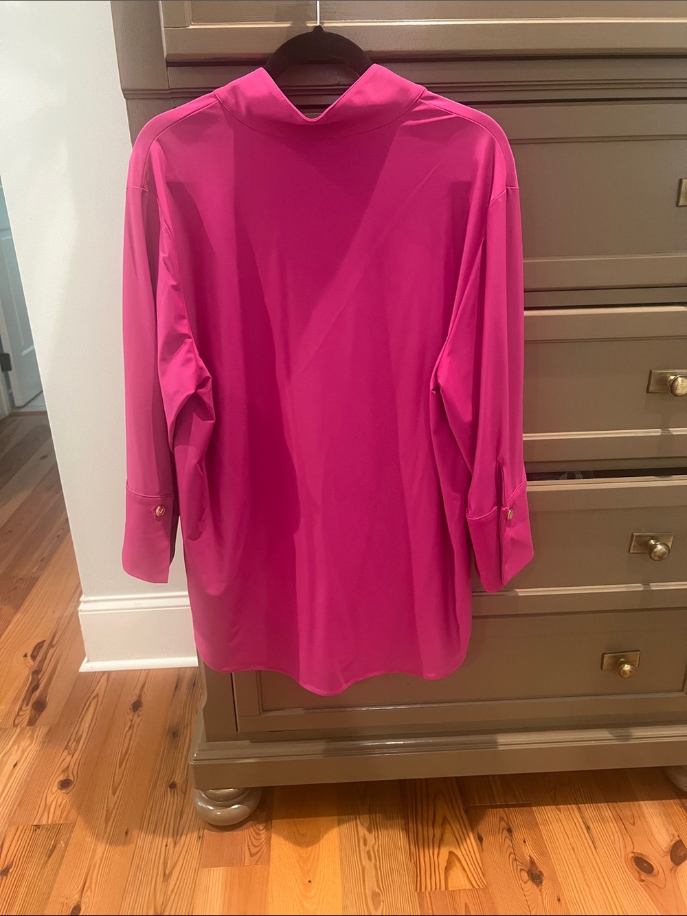 Jude Connally Hot Pink Silk-Like Button Front Tunic xl - Picture 5 of 5